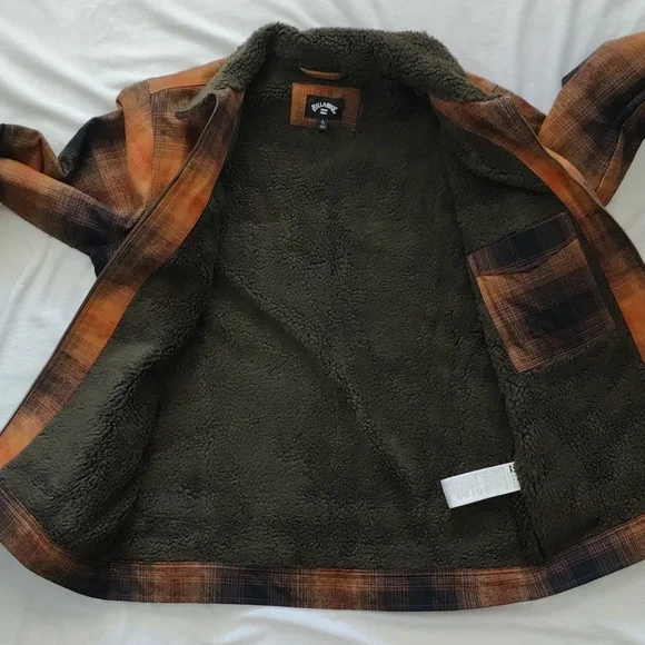 191. Billabong Barlow Sherpa Lined Jacket | Color: Java - Picture 7 of 8